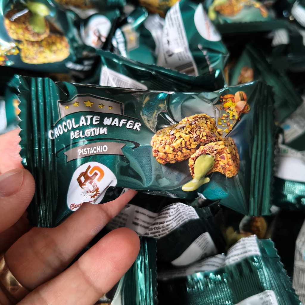 Coklat Wafer Belgium Pistachio Original 100% 1 kg asli arab chocolate