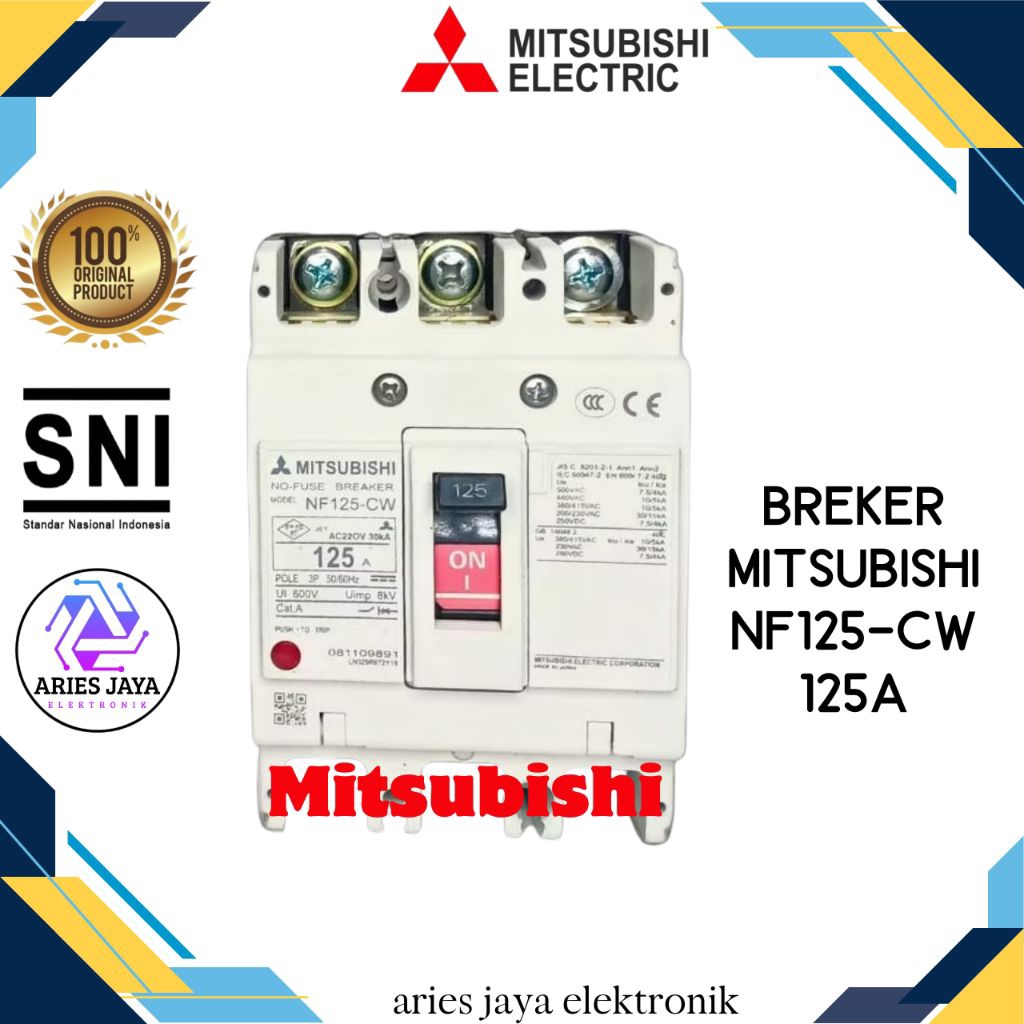 mccb mitsubishi 3phase 125A original