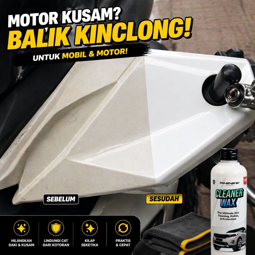 BIG SALE Cleaner Wax SHinee Poles Body Mobil Penghilang Baret Wax Pengkilap Mobil Putih