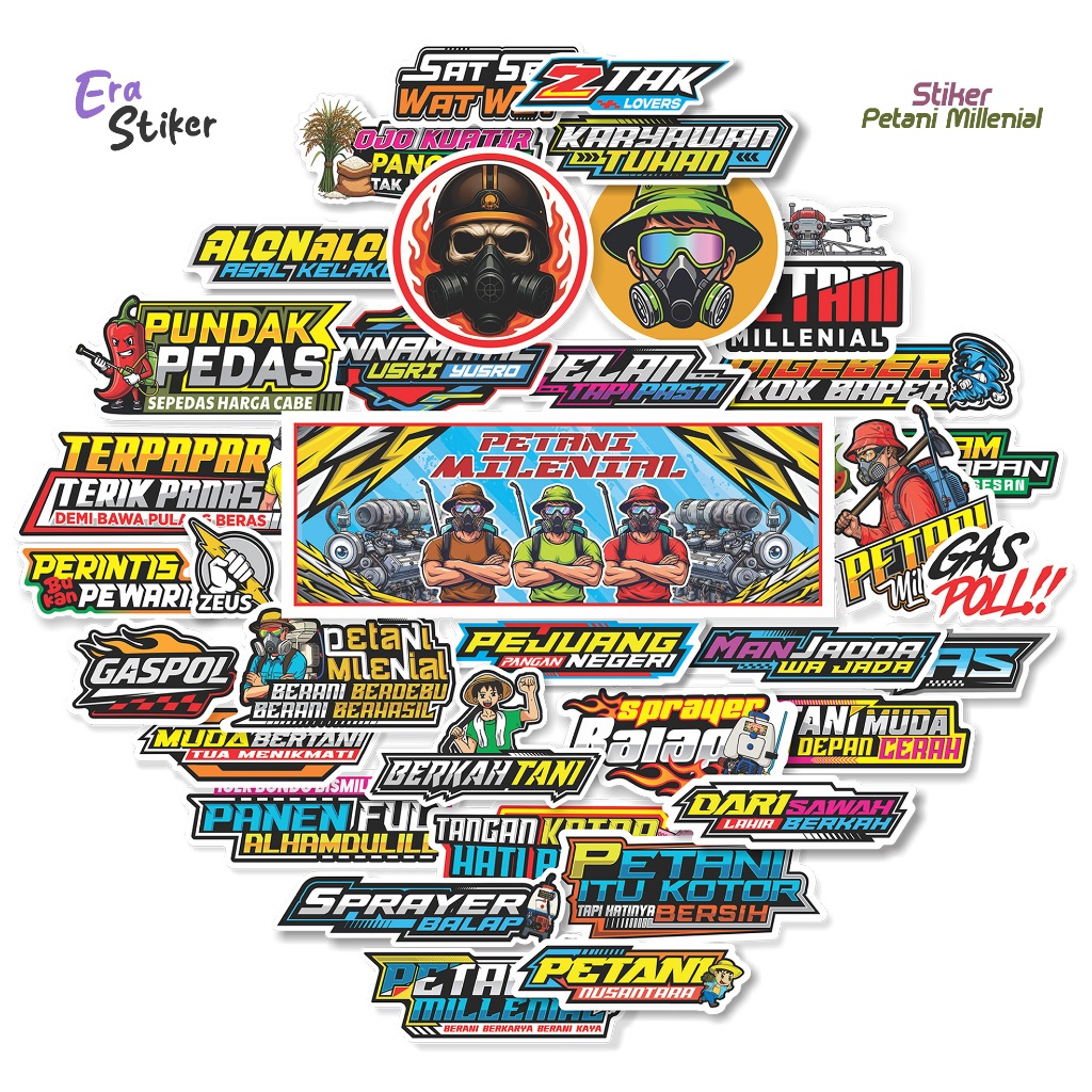 Stiker Petani Milenial / Stiker Mesin Sprayer Petani