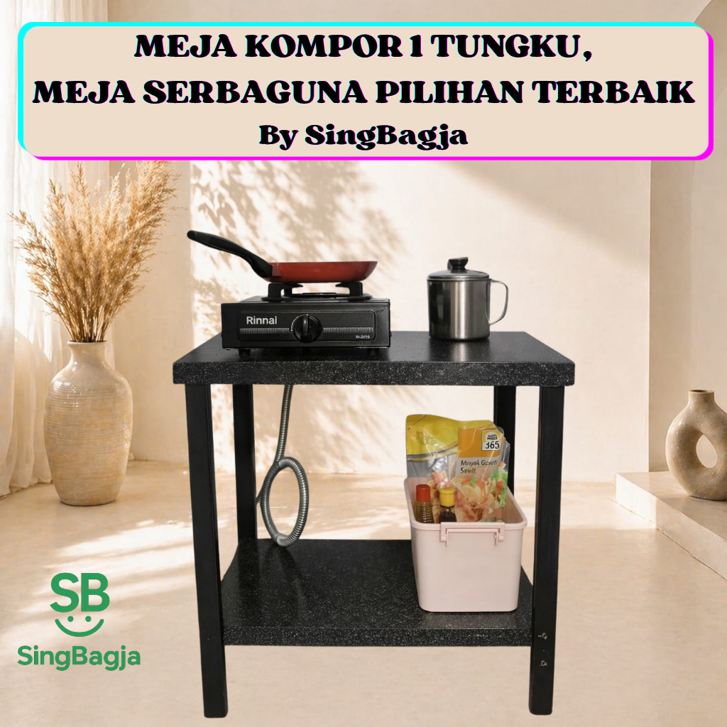 SingBagja Meja kompor 1 tungku meja kompor gas rak kompor 1 tungku