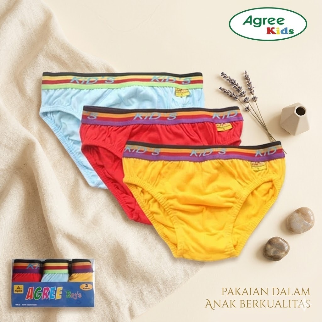 Celana Dalam Agree Kids AG 200 Isi 3 Pcs CELANA DALAM ANAK Laki-Laki Perempuan AGREE KIDS AG 200 | C
