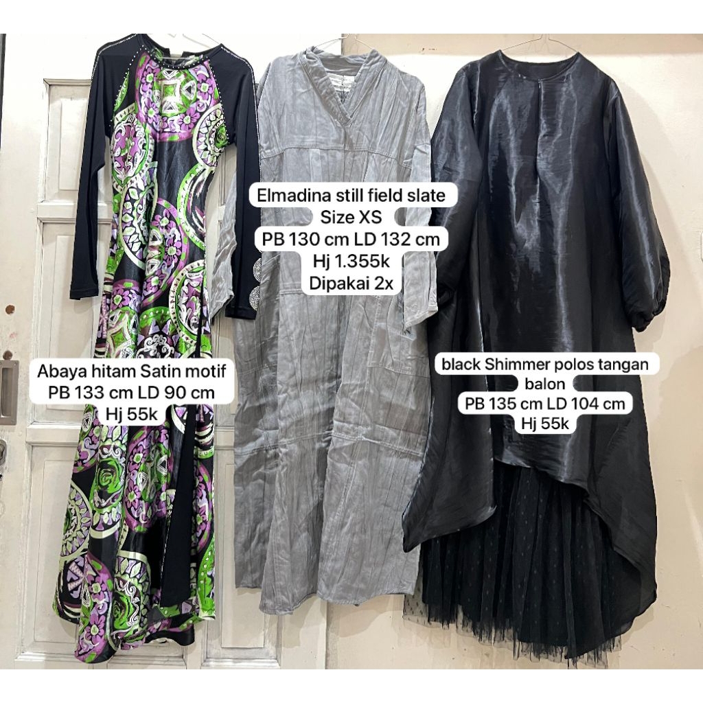 SLIDE 8 DI TENGAH - ELMADINA abaya STILL FIELD Slate SIZE XS