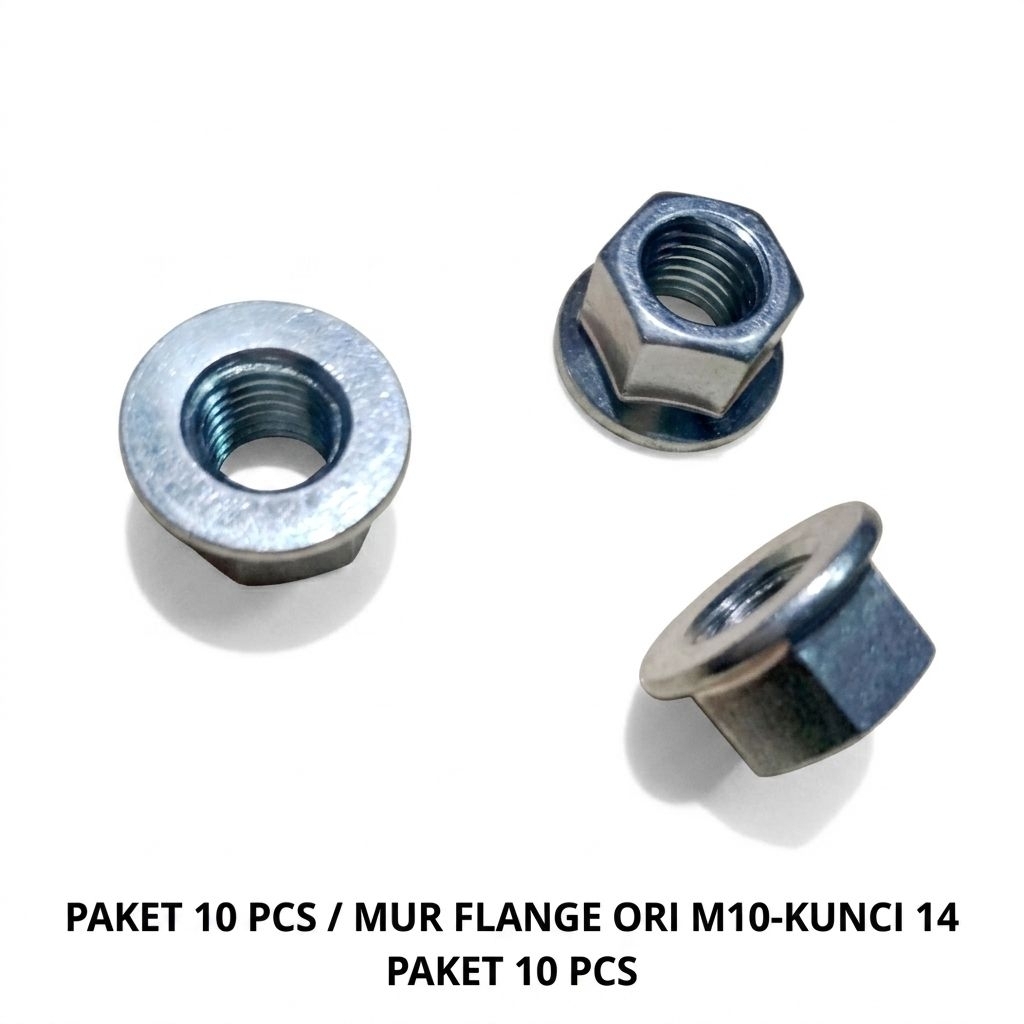 paket 10 pcs/MUR 14i/ mur flange m10 halus pitch 1.25