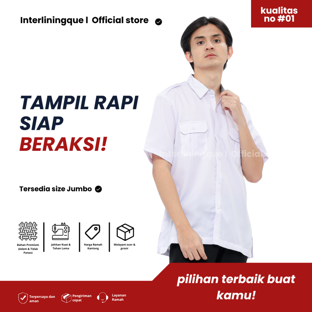 Kemeja Pria Pdh Putih Pppk Pns ASN Guru