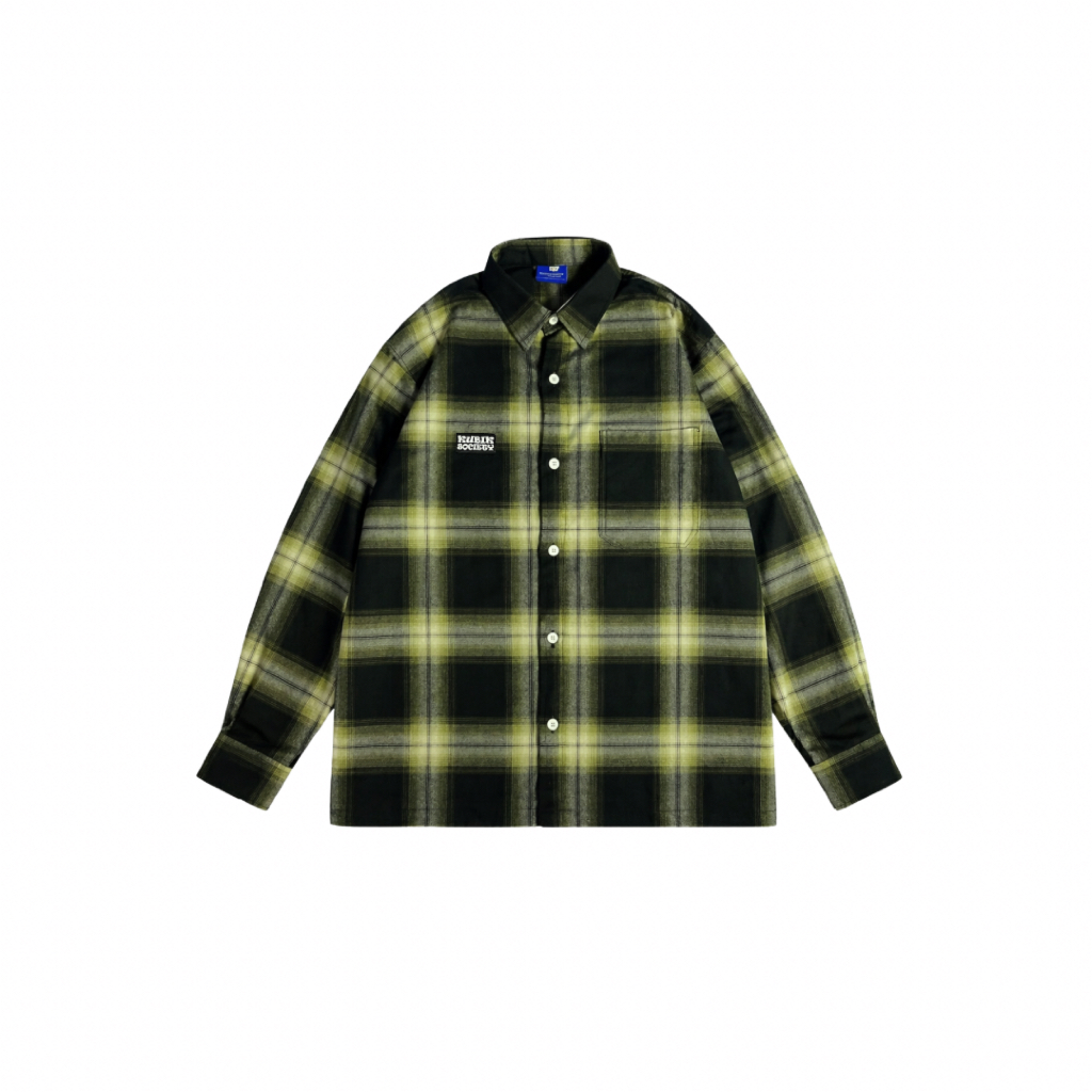 Kubik Society Flanel Veterano - Kemeja Flanel Veterano Moss Green Tebal Halus