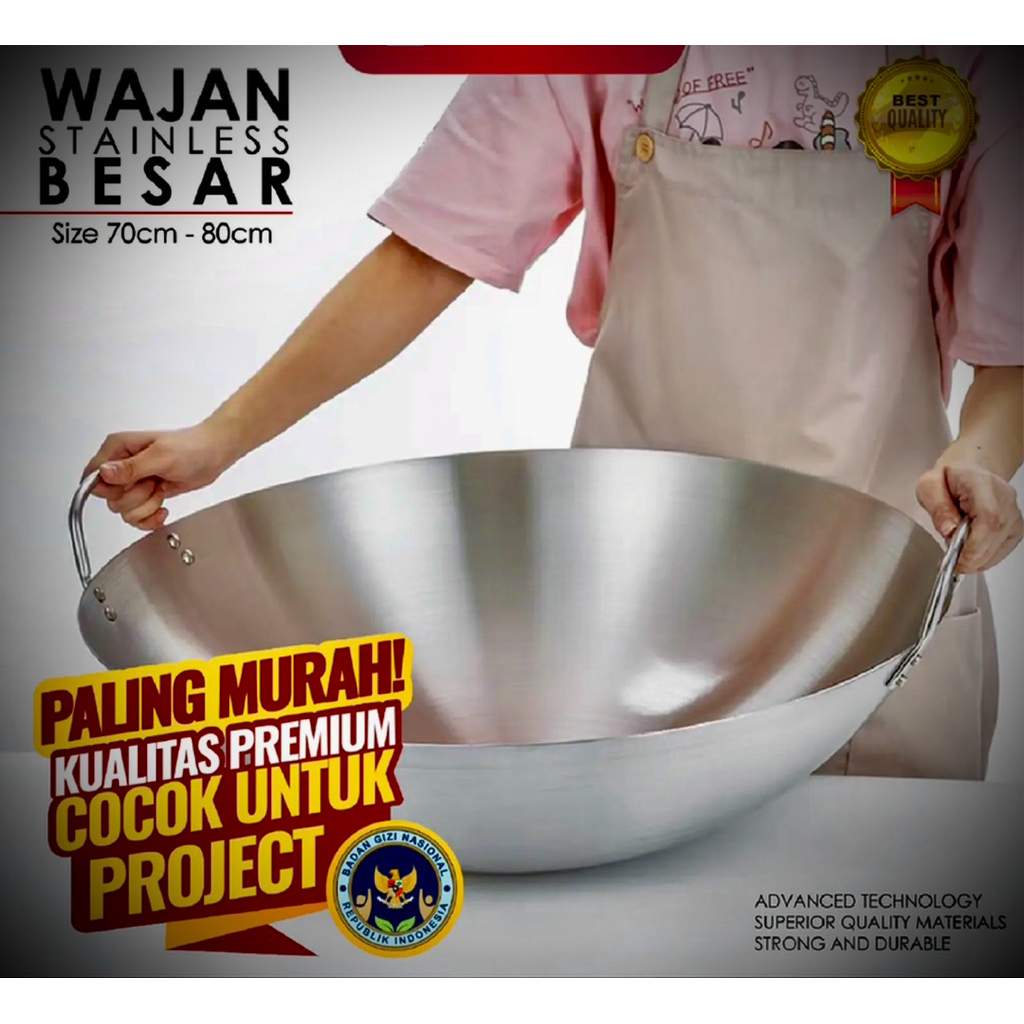 wajan 100 cm wajan stainles steel sus 304 tebal wajan besar