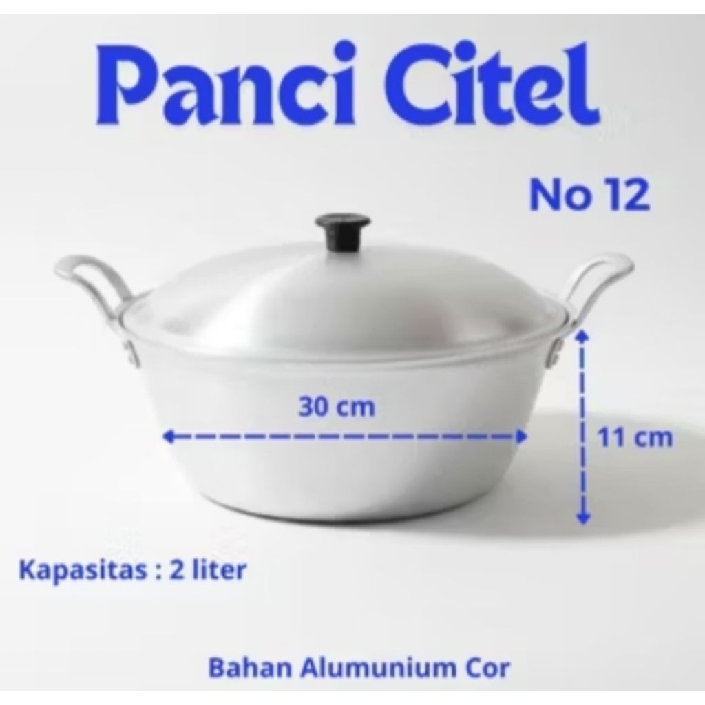 Panci Katel Citel Aluminium Tebal Anti Lengket No. 12