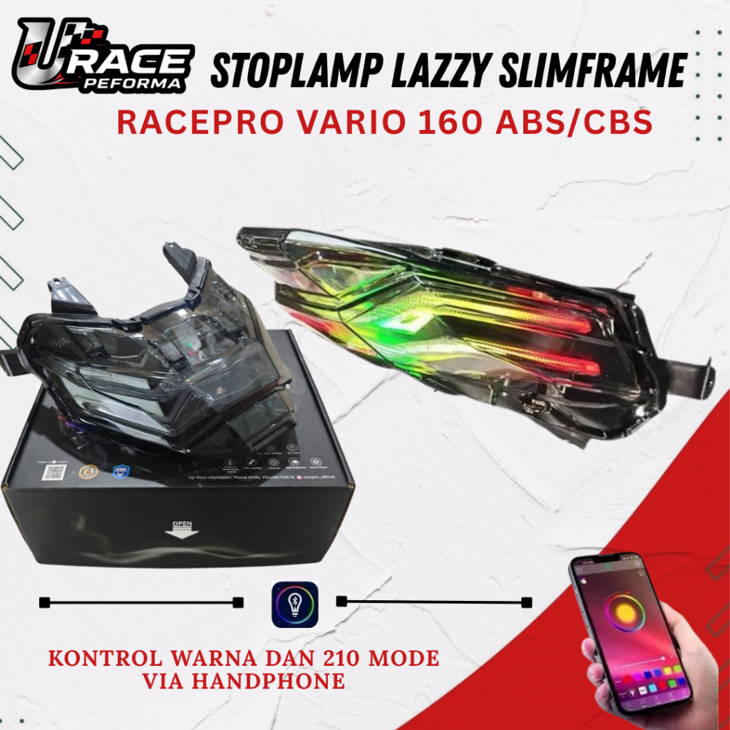 Stoplamp Racepro Lazy Slimframe RGB Vario 160  STOPLAMP VARIO 160 Lampu Belakang Vario 160 LAZY RGB