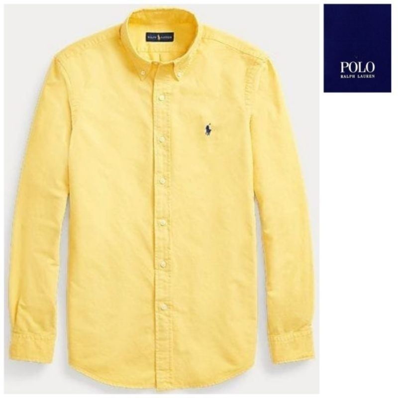 Polo Ralph Lauren Kemeja Pria Lengan Panjang Slimfit - Kemeja Polos Premium Casual Formal Katun