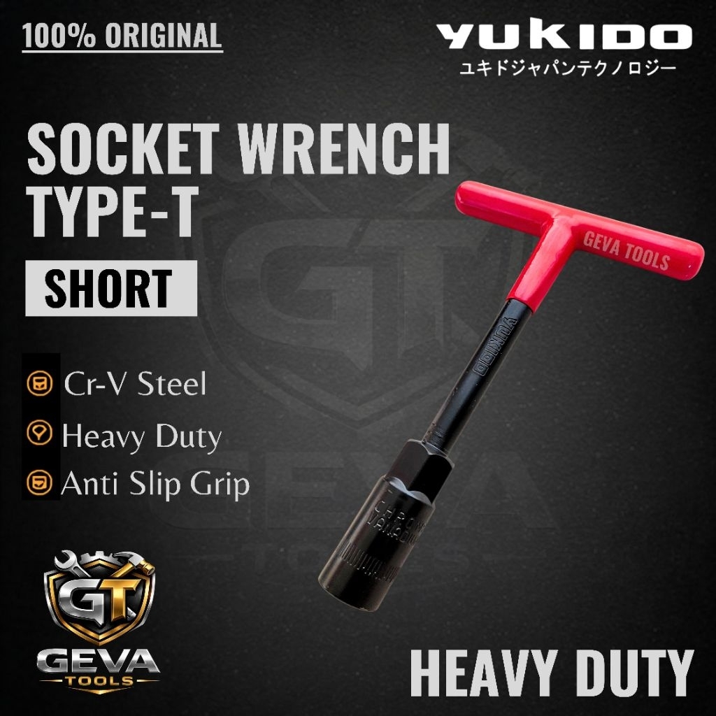 Kunci T Pendek 10 mm Yukido – Socket Wrench Type T, Kuat & Tahan Lama