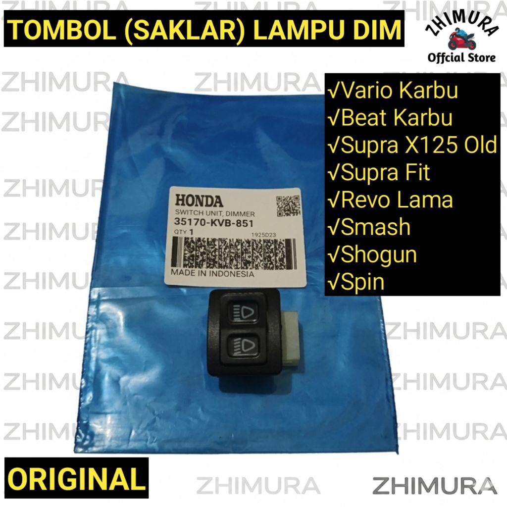 Tombol Saklar Lampu Dim Supra X 125 Beat Karbu Vario Karbu Smash Shogun Spin ORIGINAL