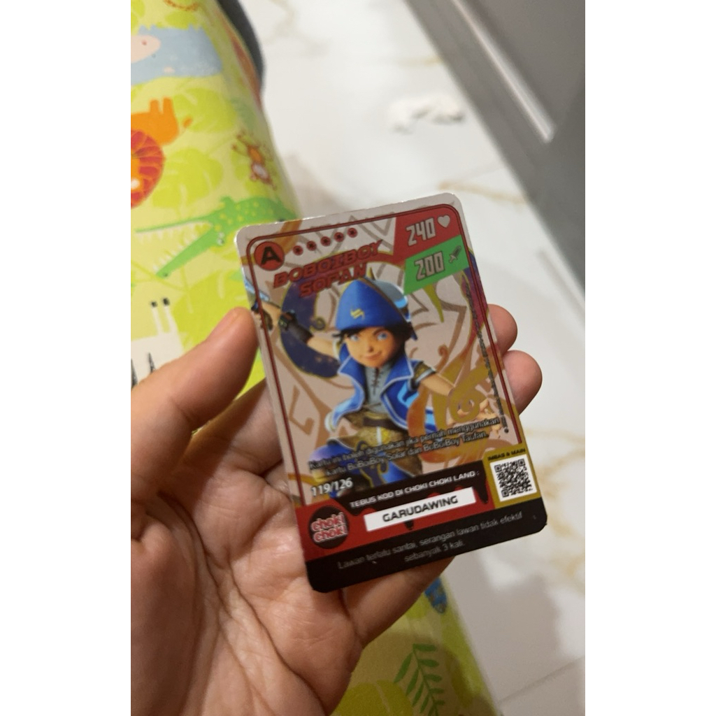 kartu boboiboy sopan hologram mengkilat