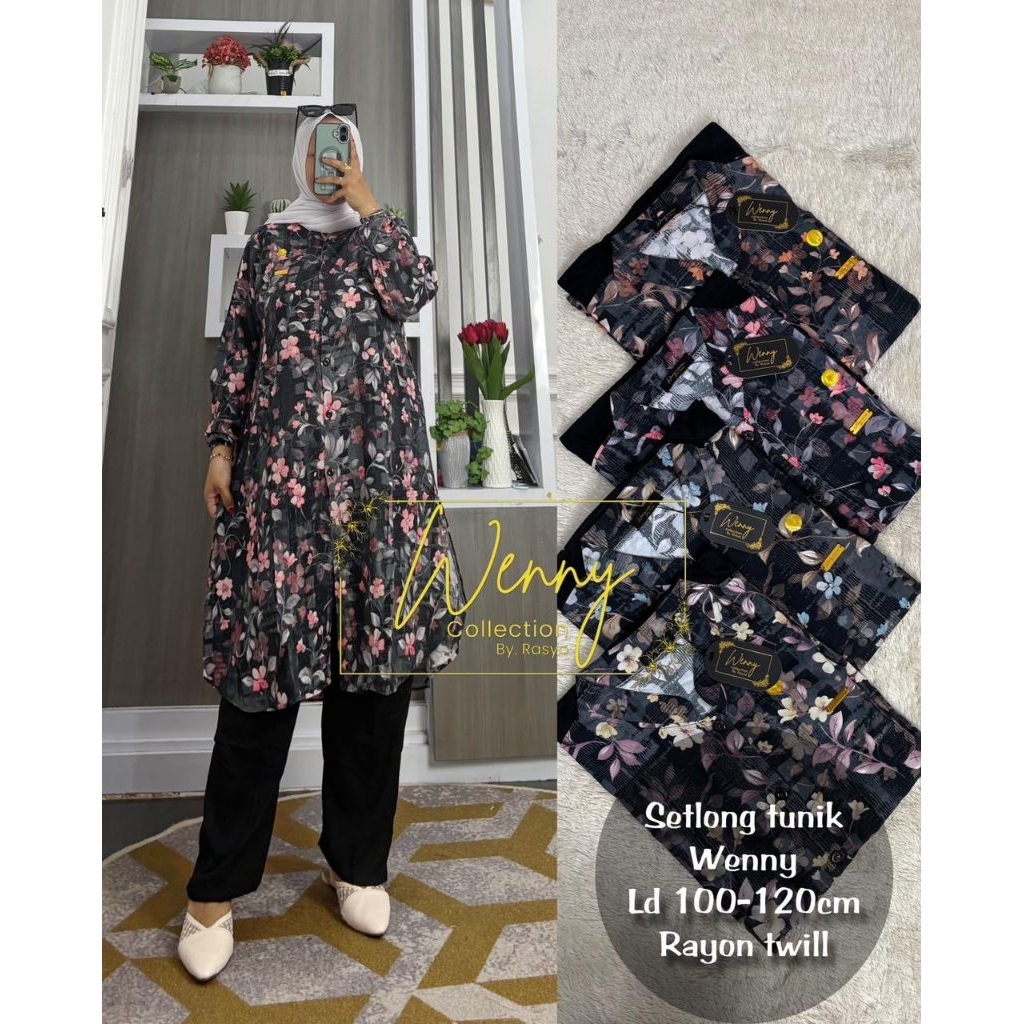 SETELAN LONG TUNIK RAYON TWILL ARMANY WENNY