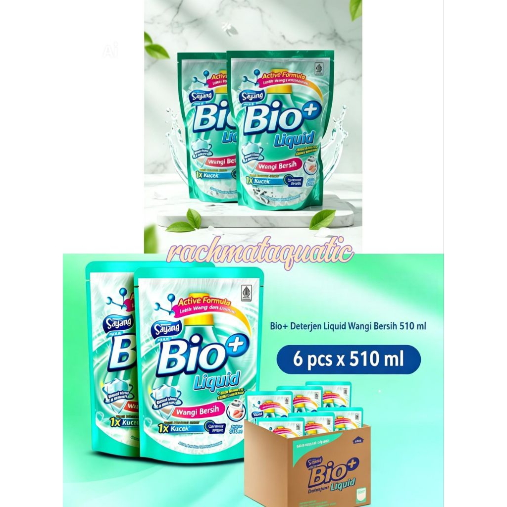 Grosir Bio+ Liquid Deterjen 510ml [PAKET 6 PCS] – Bersih Maksimal Deterjen Sayang Max Bio+ Liquid 51