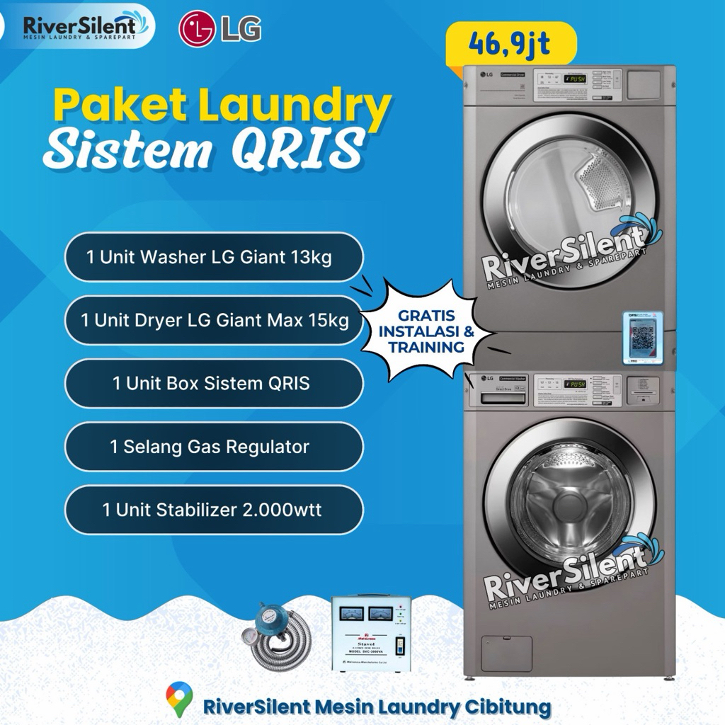 paket mesin laundry self service LG giant max | mesin laundry commercial