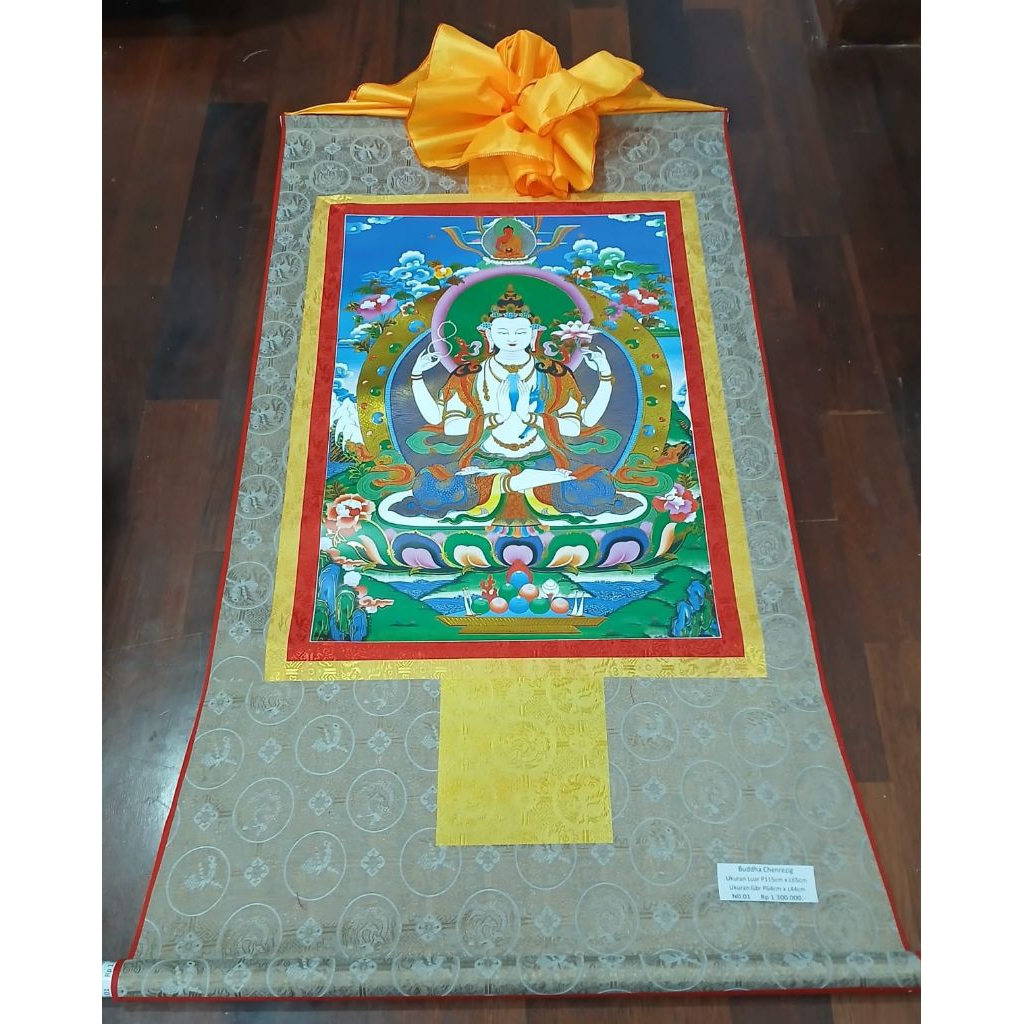 Thangka Chenrezig ( 01 ) - Lukisan Thangka - Tibetan Nepal