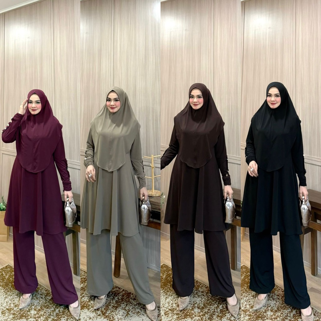 SET CELANA TUNIK BERGO SALMA BY POPPY SYARI