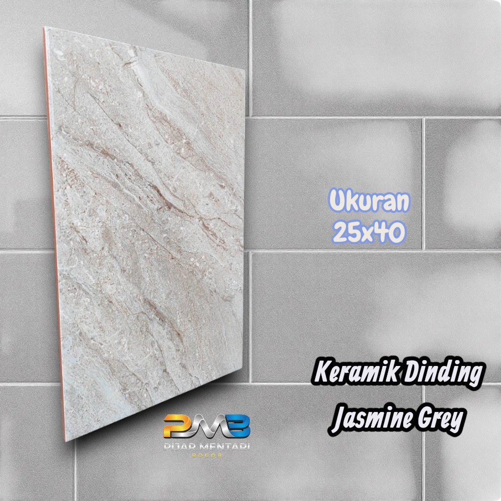 Keramik Dinding Kamar Mandi JASMINE GREY 25x40 UNO
