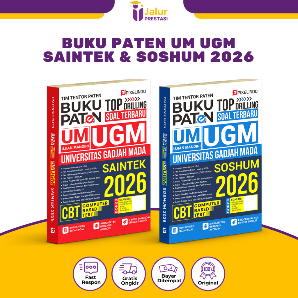 Buku Paten Ujian Mandiri UM Soshum Dan Saintek 2026 (UM UGM SOSHUM & UM UGM SAINTEK) - Pixelindo