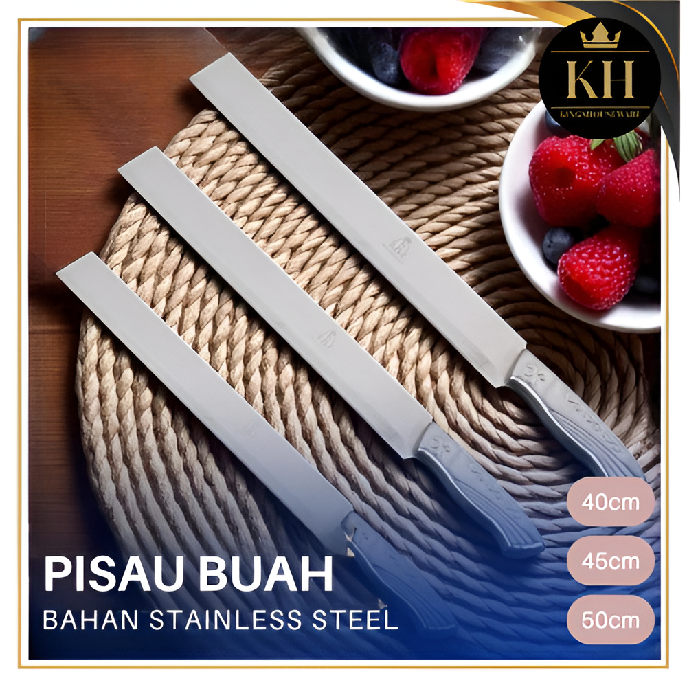KH - Pisau Buah Stainless Pisau Buah Semangka Bilah Panjang 40cm 45cm 50cm Pisau Buah Anti Karat