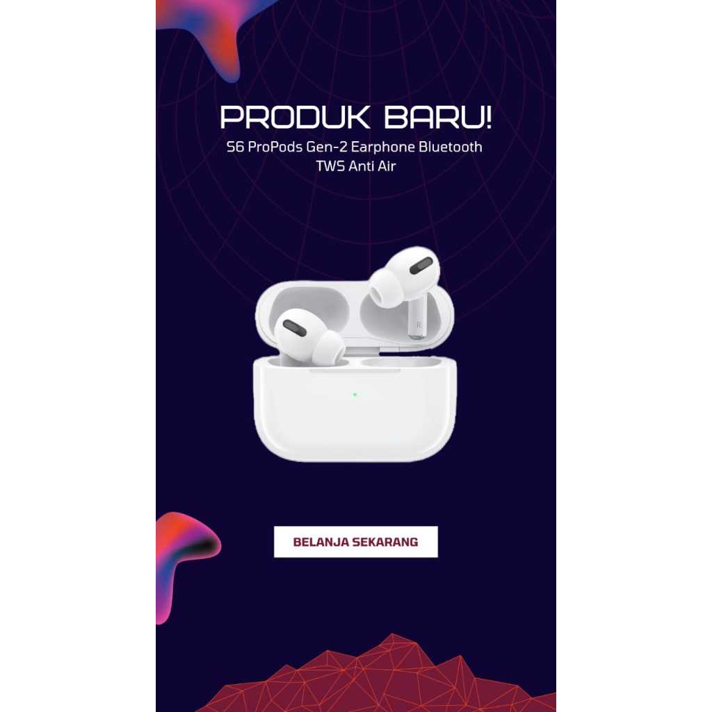 S6 ProPods Gen-2 Earphone Bluetooth TWS Anti Air