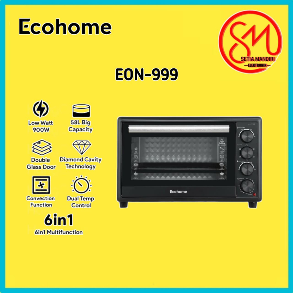 ECOHOME Oven Noble Series EON999 Kapasitas 58L – Oven Listrik Kapasitas Besar & Hemat Energi