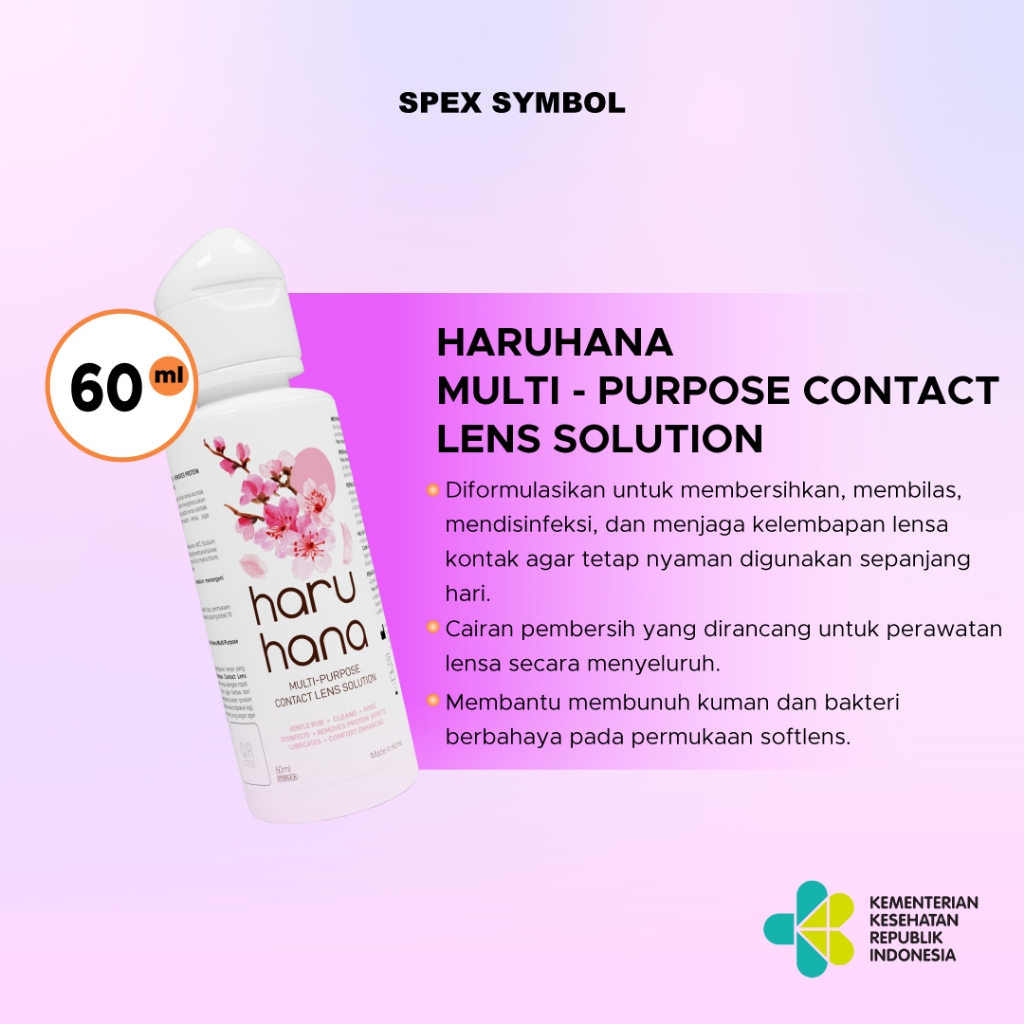 Solution Softlens - Spex Symbol HARUHANA - Cairan Soflens 60ml & 150ml - Pembersih Softlens