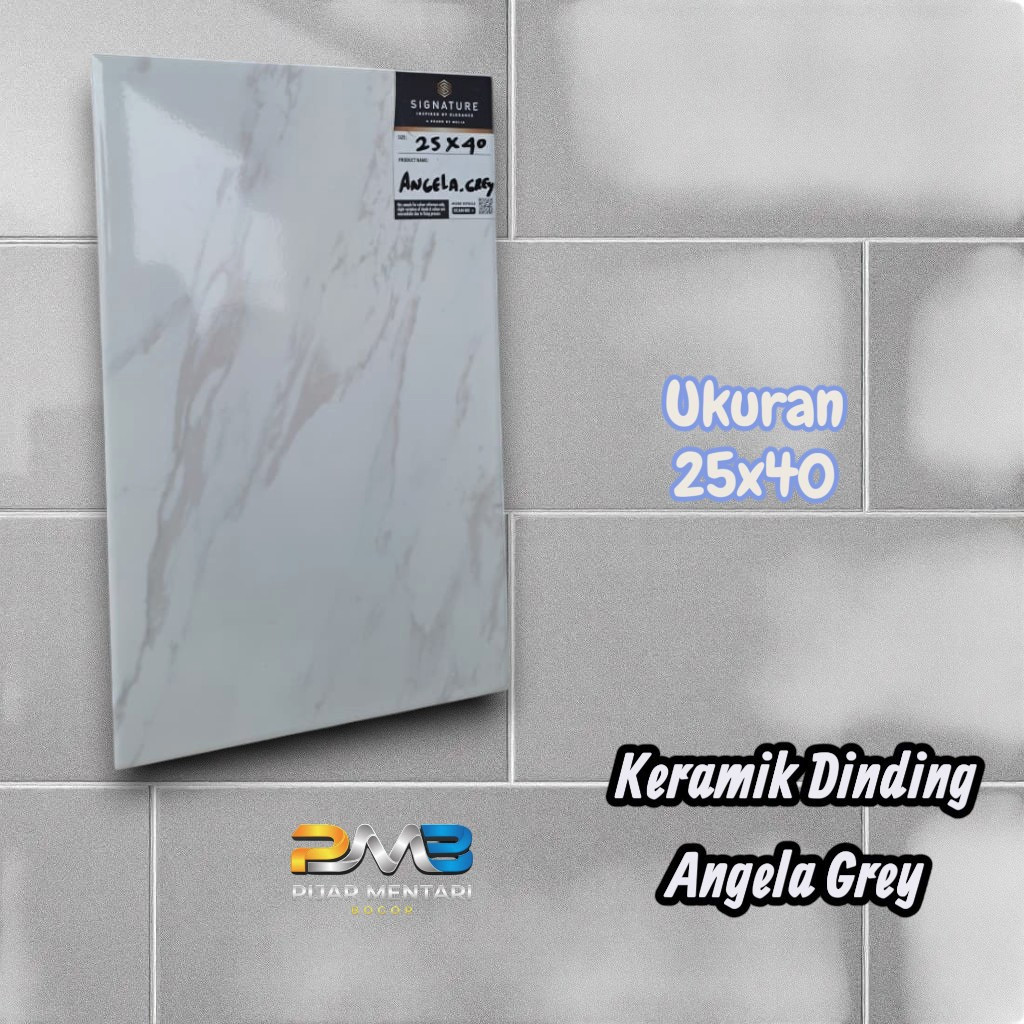 Keramik Dinding Kamar Mandi ANGELA GREY 25x40 MULIA
