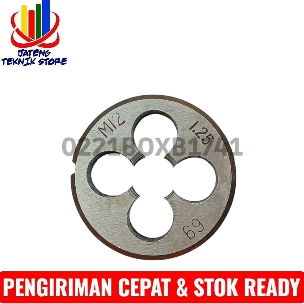 0929 Round Dies Senay Senai M12 x 1.25 Untuk Membuat Drat Luar Baut 17 HSS
