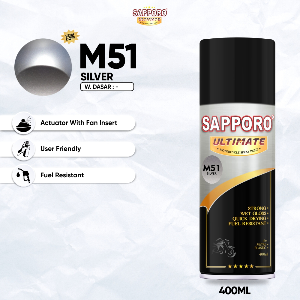 Sapporo Ultimate M51 Silver / Sapporo Ultimate / Cat Semprot / Cat Aerosol Terbaik / Sapporo Spray /