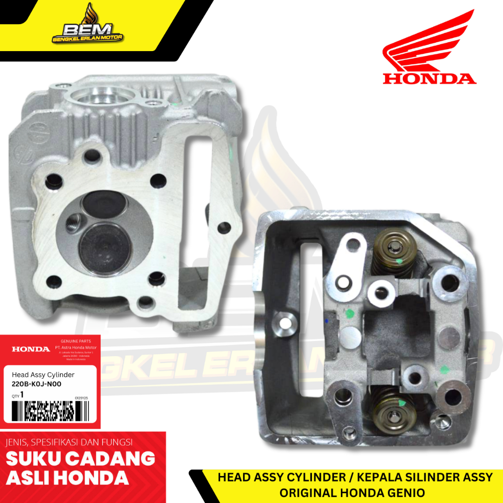 1220B-K0J-N00 Head Assy Cylinder K0J - New BeaT Deluxe,Genio Original Honda