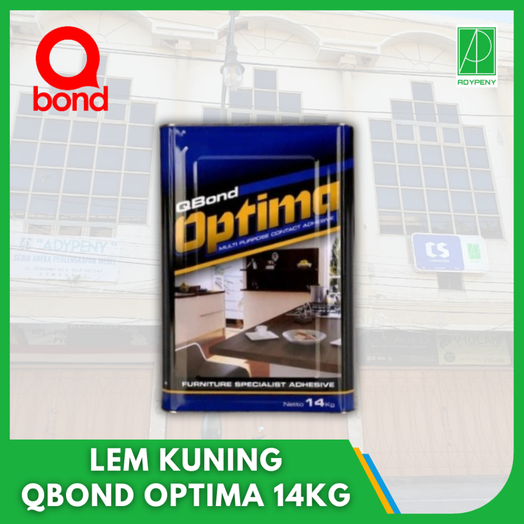 Lem Kuning QBond Optima Serbaguna Lem HPL Blek 14kg