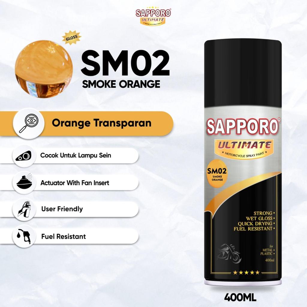 Sapporo Ultimate SM02 Smoke Orange / Sapporo Ultimate / Cat Semprot / Cat Aerosol Terbaik / Sapporo 