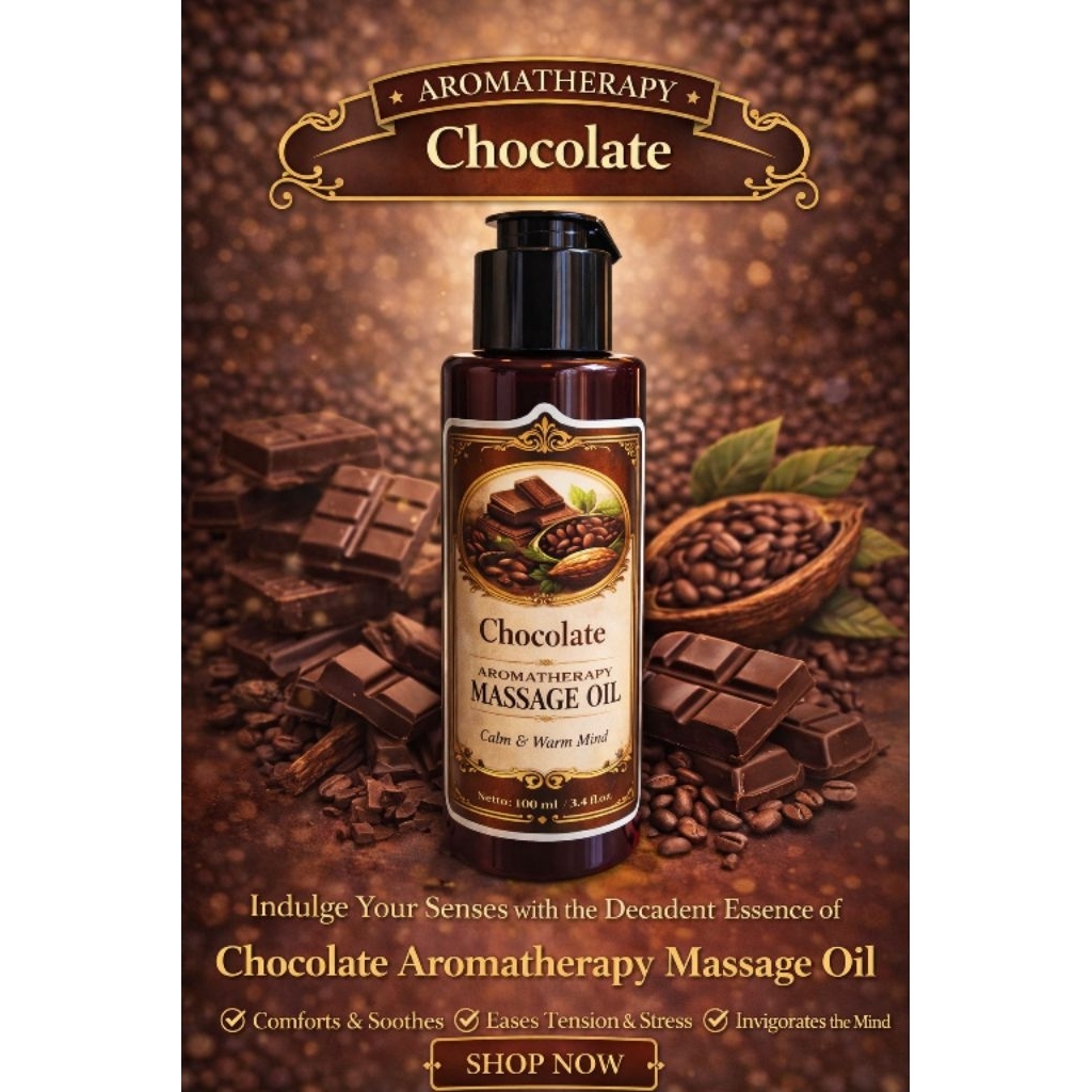 Minyak Pijat Aromaterapi / Oil Massage Aromaterapy Chocolate / Coklat 100ml – Minyak Pijat Relaksasi
