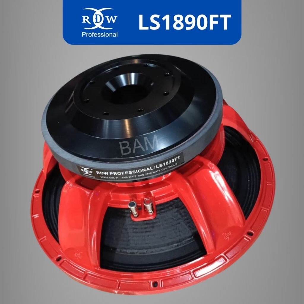 Speaker Komponen RDW 18LS1890 Original 18 Inch 2400W Voice Coil 5 Inchi