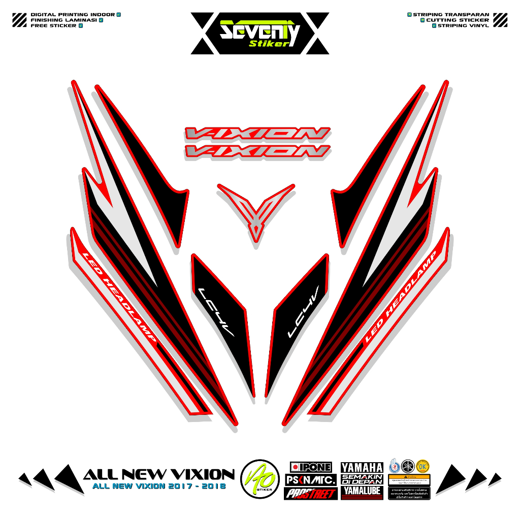 STRIPING ALL NEW VIXION 2017 2018 MOTIF 4 STIKER YAMAHA VIXION NEW FACELIFT STICKER VIXION STANDAR