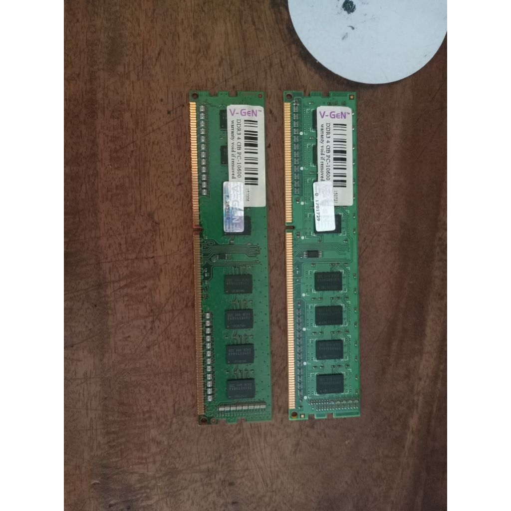 V-GEN DDR3 PC-10600 4GB, sekon