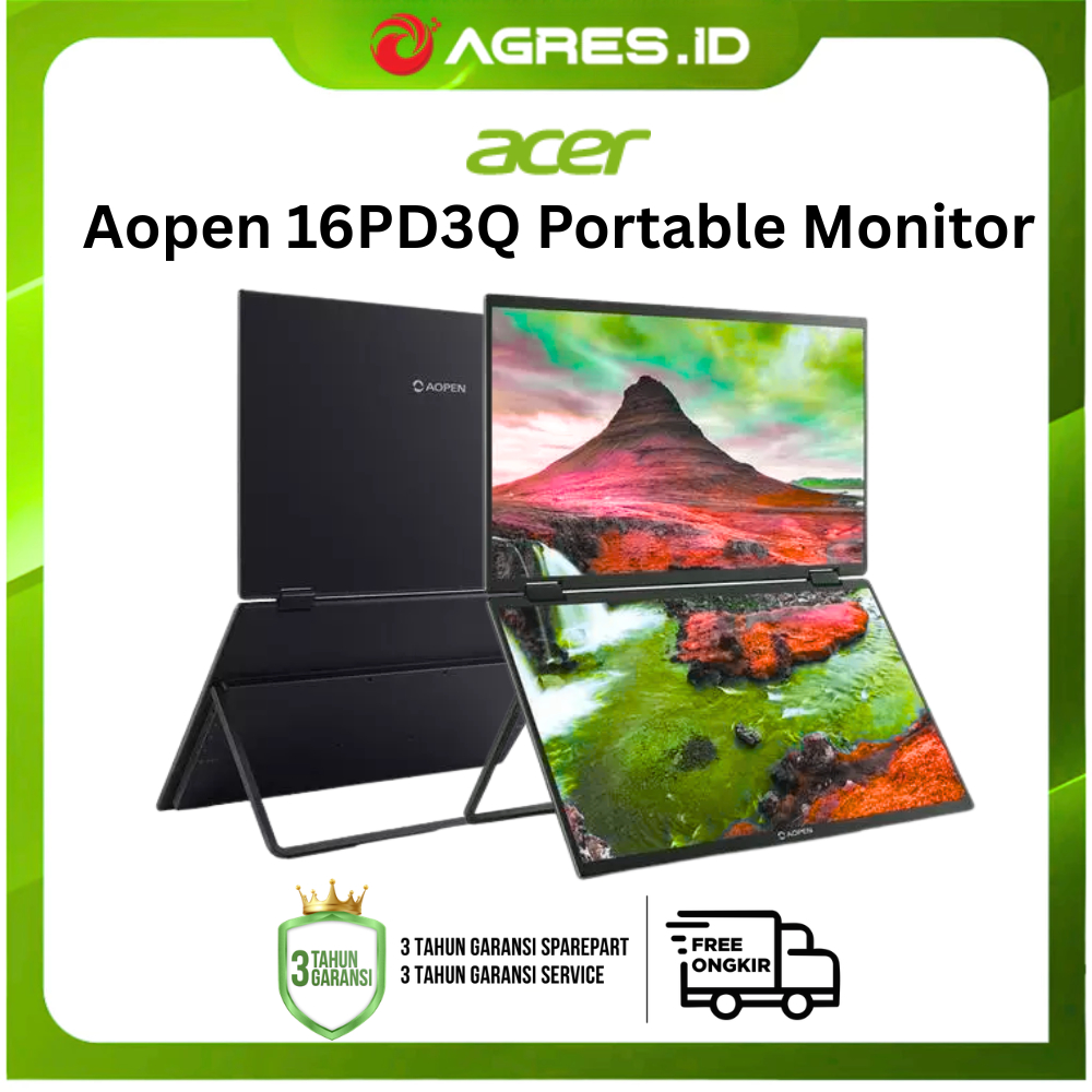 ACER AOPEN 16PD3Q 15.6" IPS FHD 1080p 60Hz - Portable Monitor Dual Screen Speaker