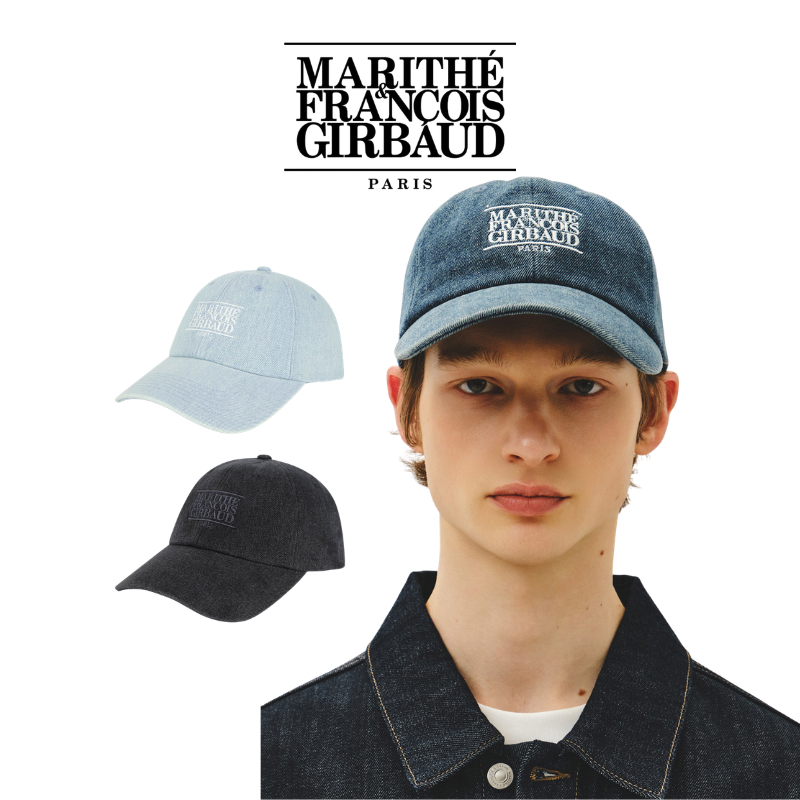 MARITHE DENIM WASHING SMALL CLASSIC LOGO COVERED CAP