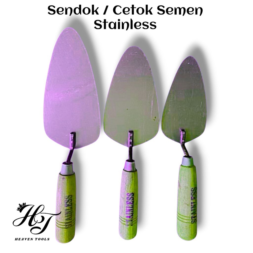 Cetok / Sendok Semen Stainless Gagang Kayu | Alat Tukang Bangunan