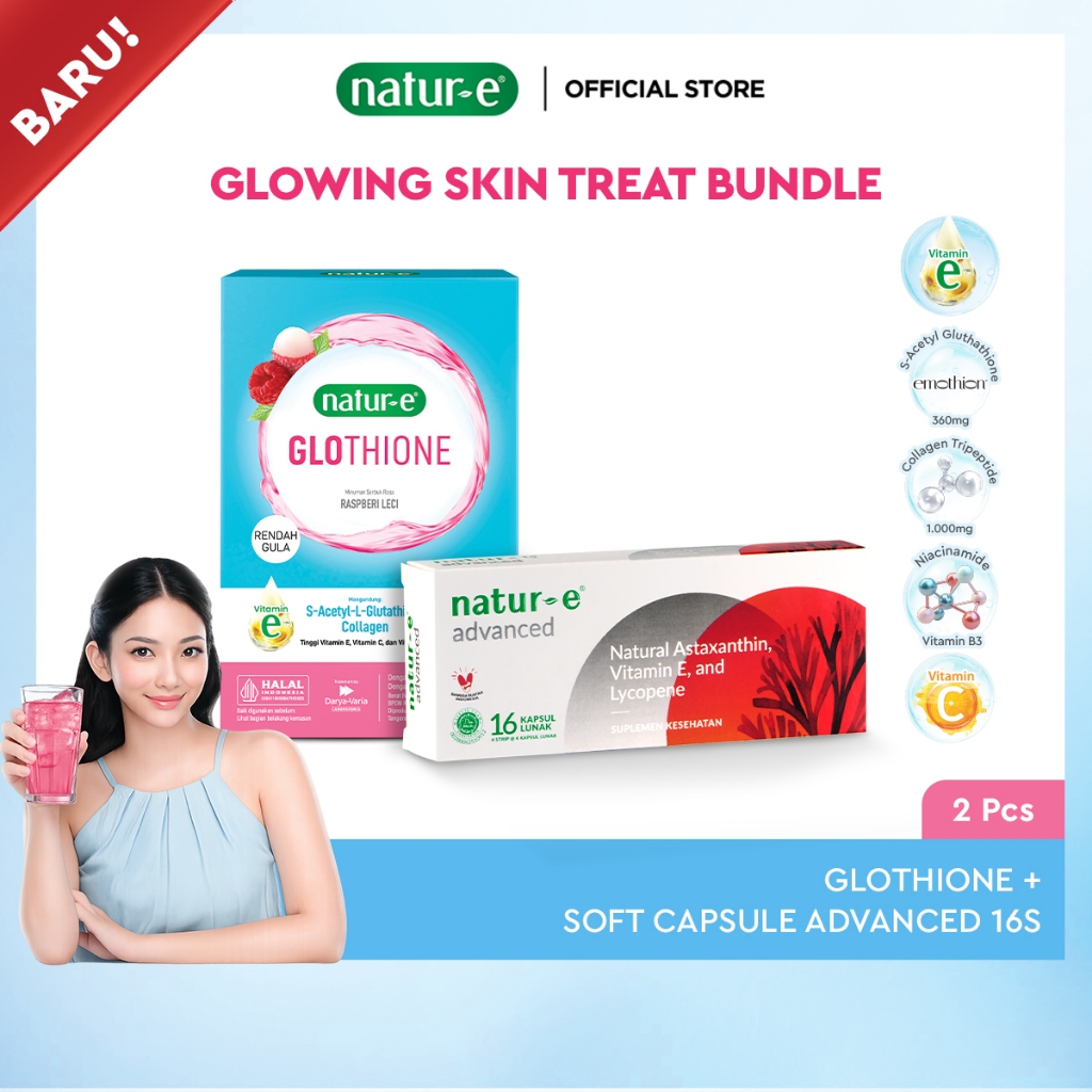 Natur-E Ultimate Youthful Glow Set (Natur-E GLOTHIONE Glutathione Next-Gen Brightening Berry Collage