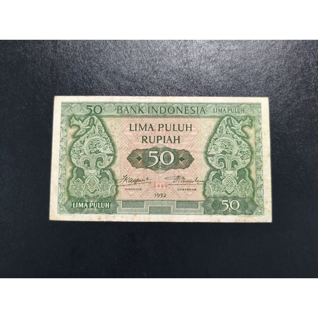 Uang kertas kuno 50 rupiah tahun 1952 seri Budaya