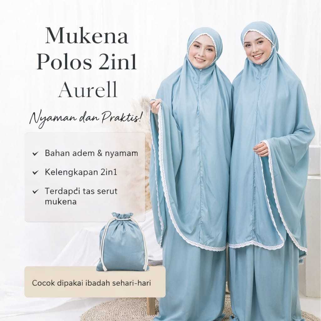 Mukena Dewasa Jumbo Mukenah Polos Lebaran Daily 2in1 Rayon Jumbo Motif Aurell Terbaru By Kiran Musli