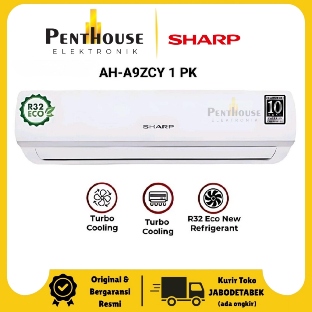Sharp AC 1PK AH-A9ZCY 1 PK Split Standard / AH A9ZCY / AHA9ZCY / AHA 9ZCY Made in China