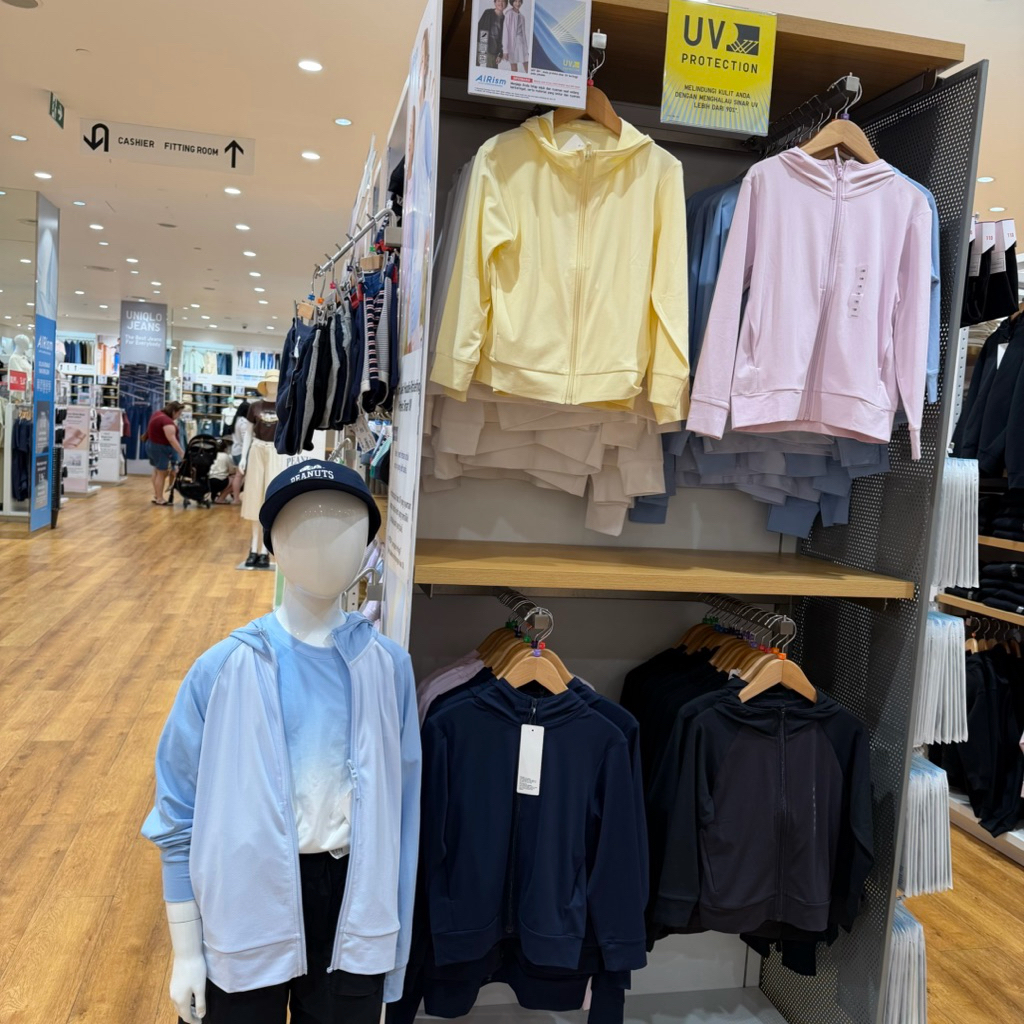 Jaket airism ritsleting hoodie UV Protection lengan panjang for kids uniqlo sale