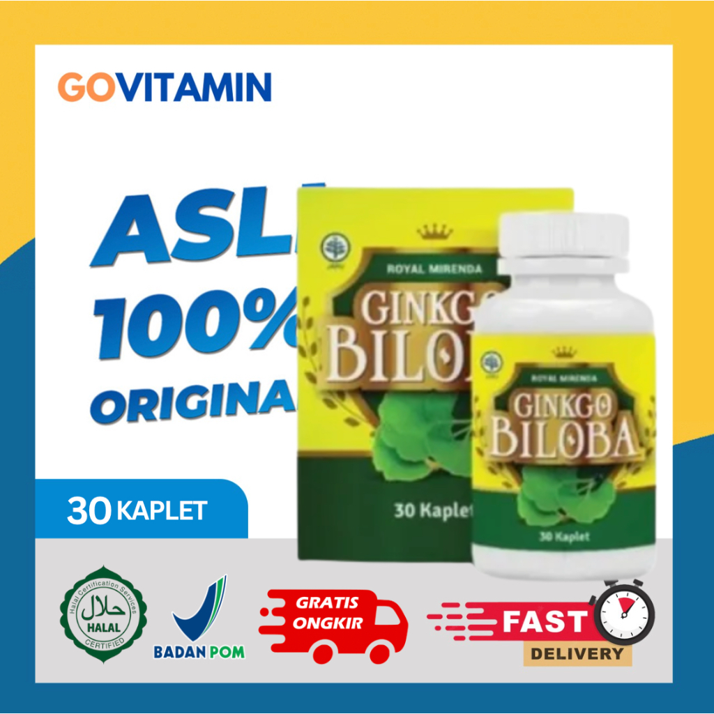 Ginkgo Biloba Royal Mirenda 30 Kaplet Vitamin Meningkatkan Daya Inget
