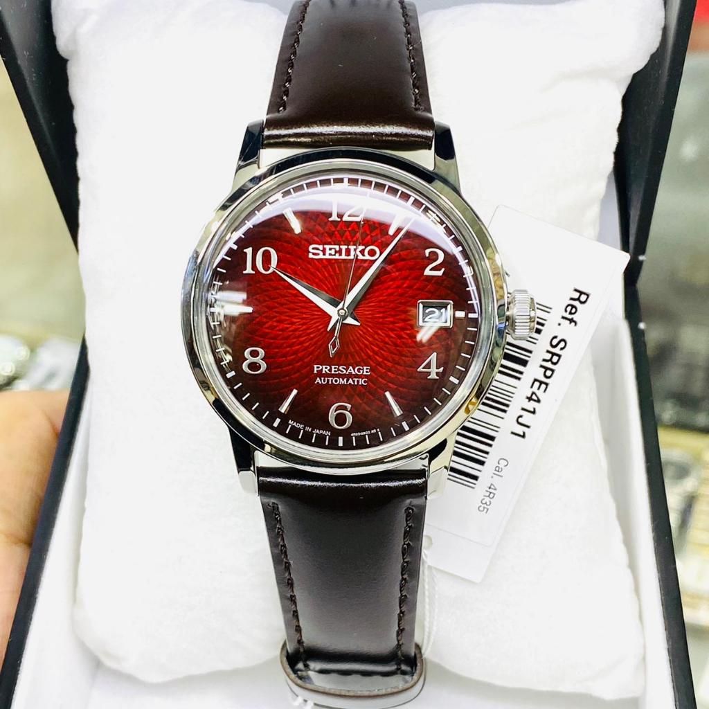 JAM TANGAN PRIA SEIKO PRESAGE SRPE41J1 SRPE41 COCKTAIL NEGRONI RED ORIGINAL
