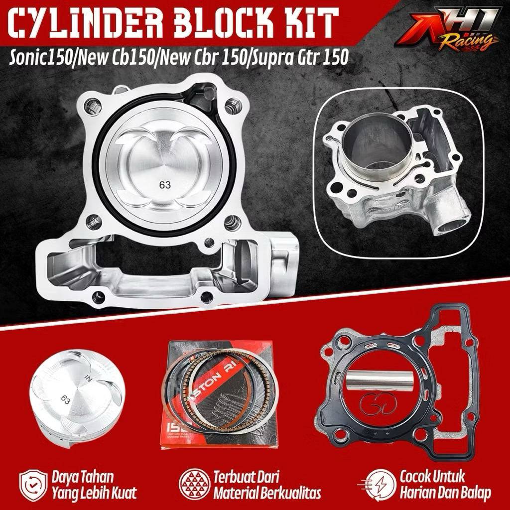 BORING BLOCK BLOK SEHER SONIC 150 R SUPRA GTR 150 NEW CB150R NEW CBR150R LED 63 MM 63MM SUPER IRON C