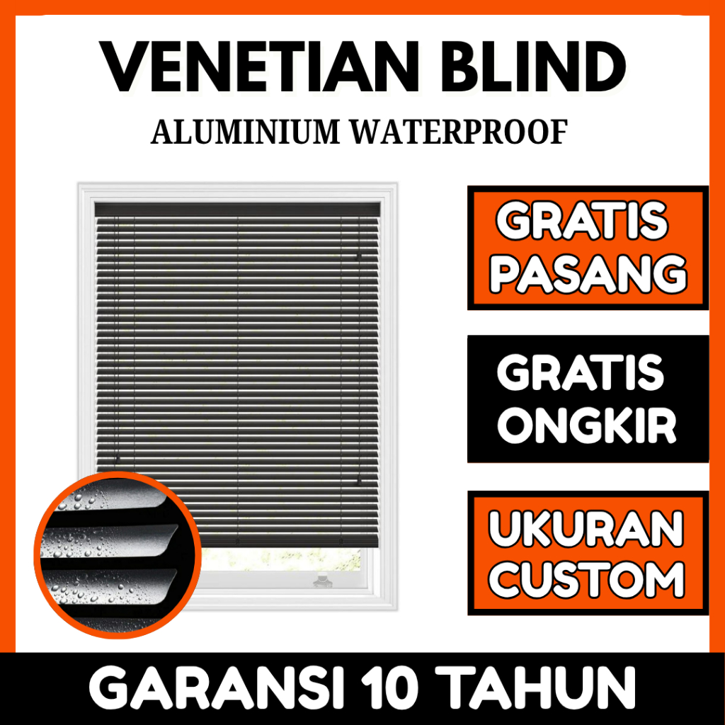 Horizontal Venetian Blinds Aluminium Custom - Krei aluminium Custom - Tirai Aluminium Gulung